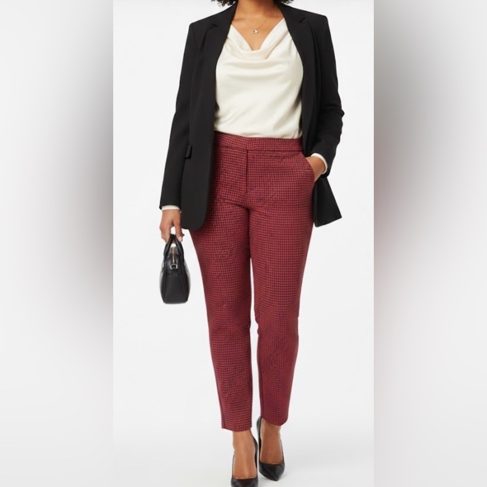 Talbots Red Patterned Dress Pants